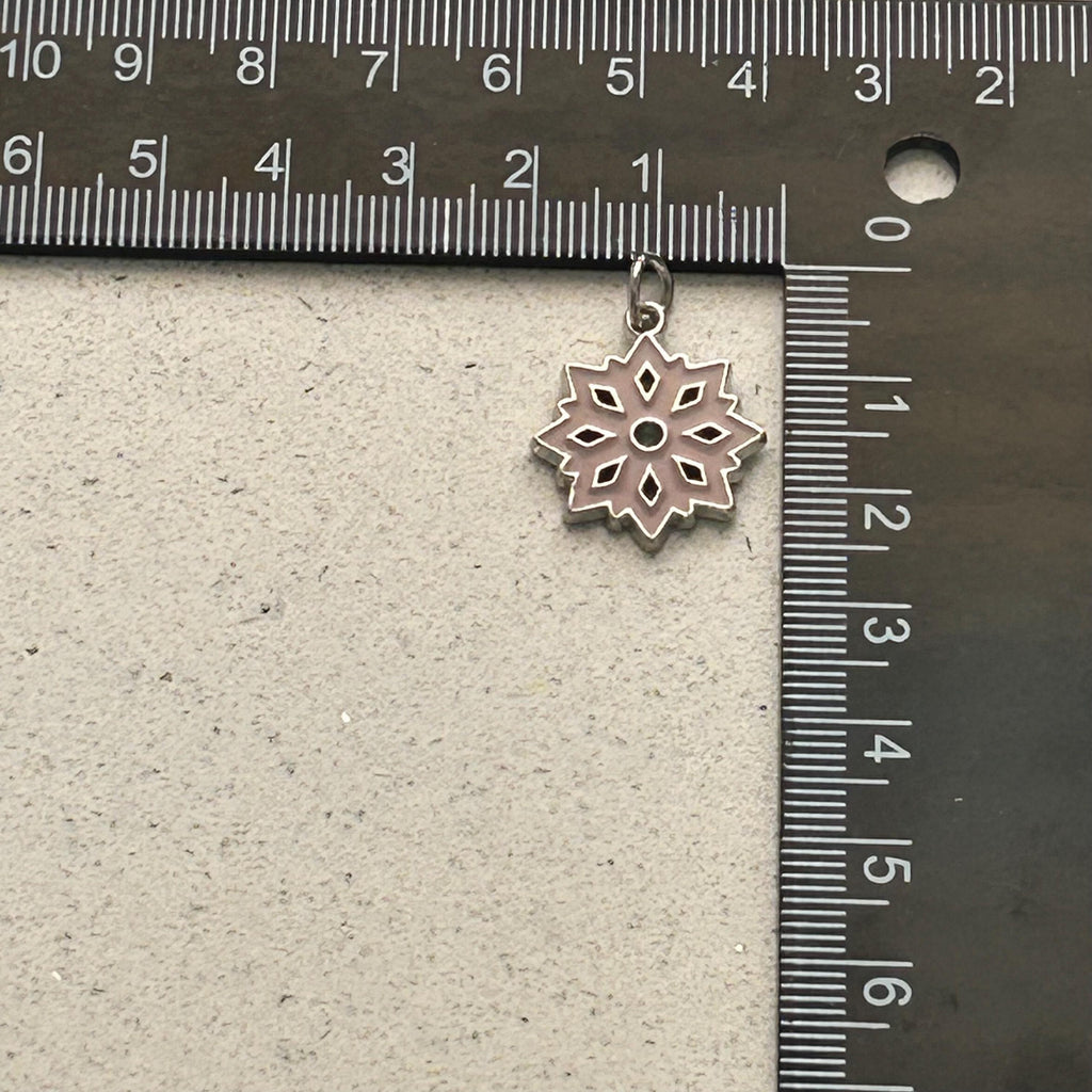 DIY Pink Snowflake Charm Kit – Holiday Planner Charms, Journal Decorations, Craft Supplies, Customizable DIY Winter Charms