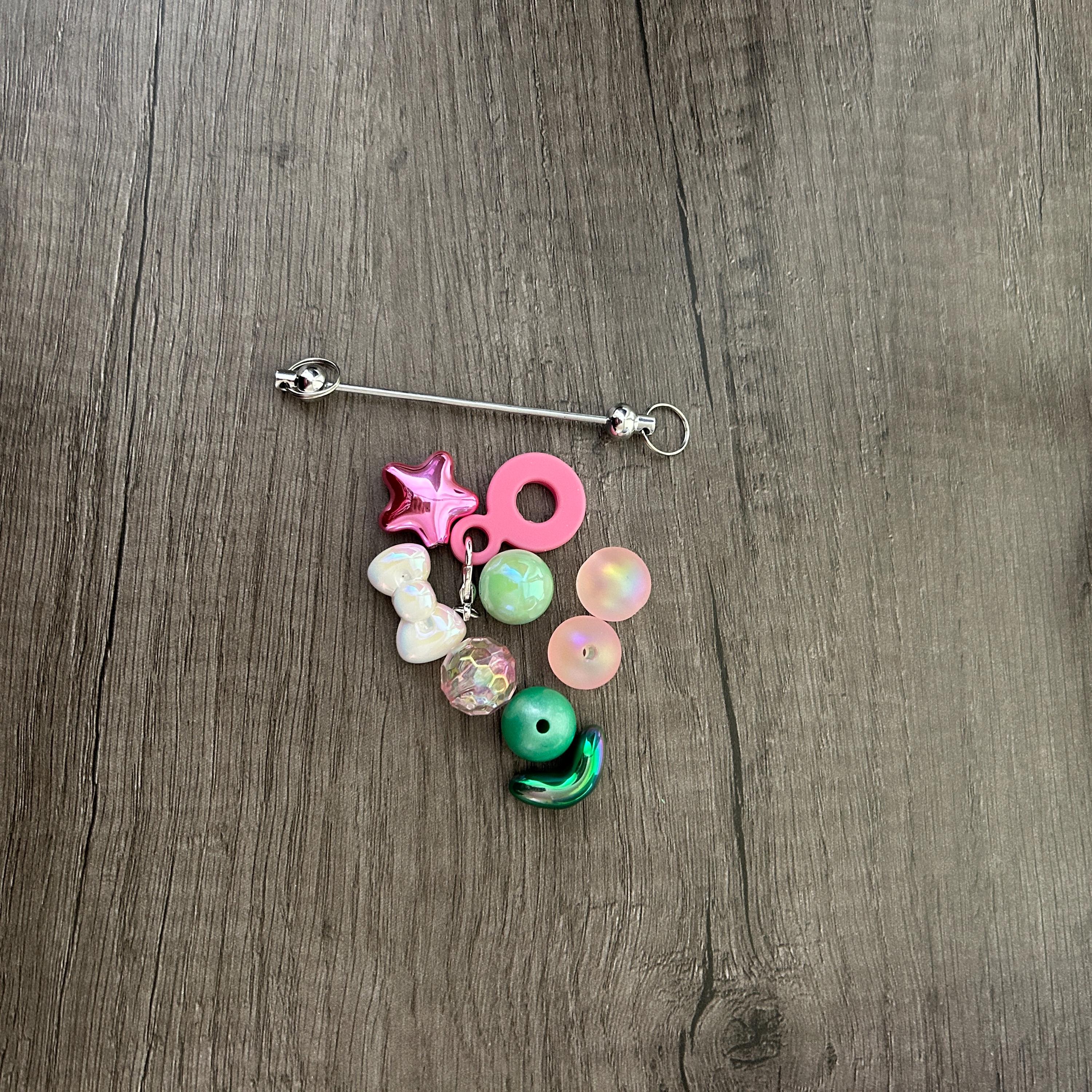 DIY flower power style Kit Silicone straw adapter acrylic flower bead, bow charm for beaded cup decorations