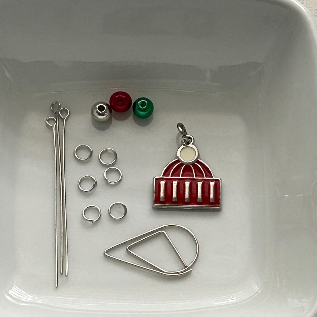 DIY Winter Cuffed Beanie Charm Kit – Planner Charms, Journal Decorations, Craft Supplies for Winter, Customizable Holiday Charms