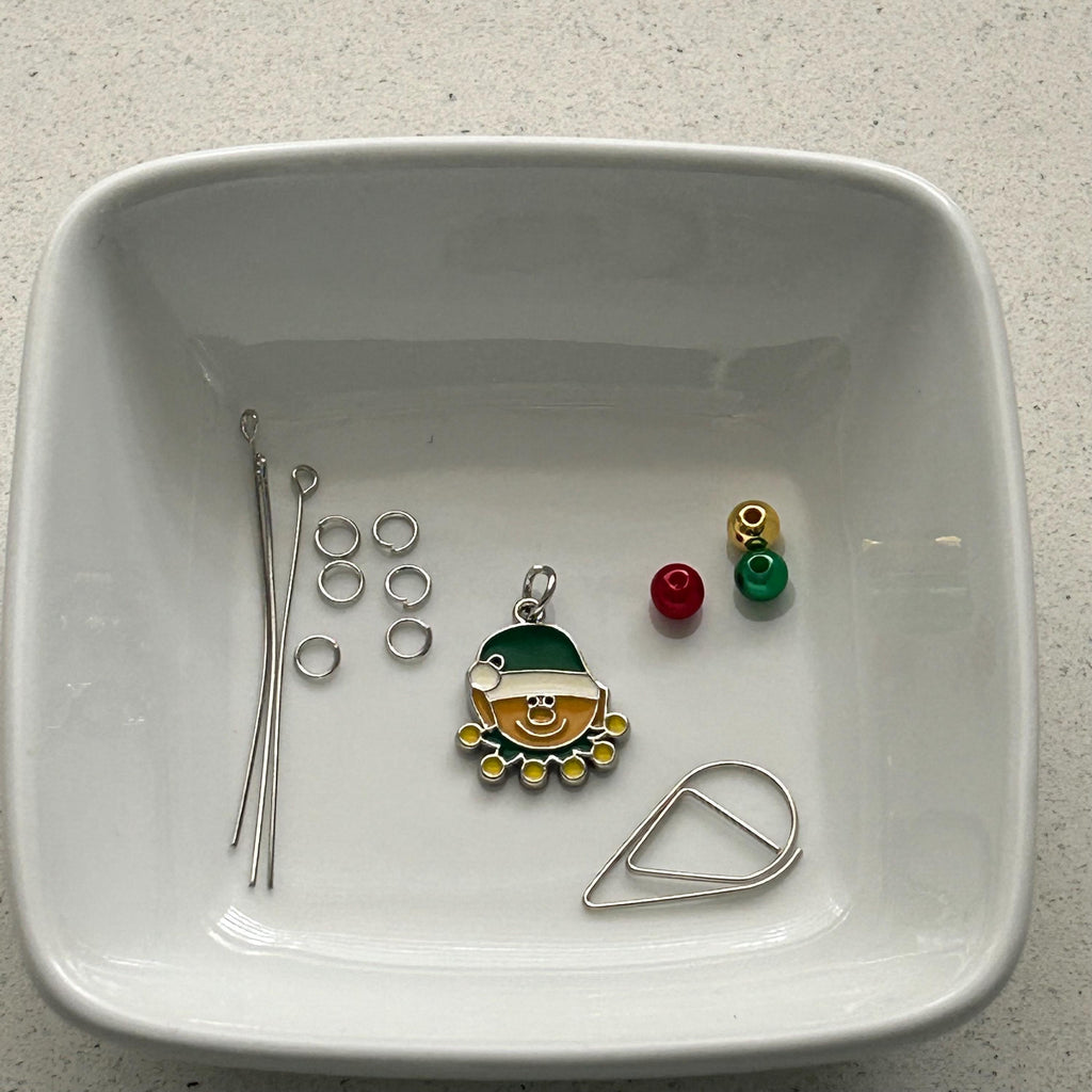 DIY Elf Charm Kit, Christmas Craft Kit, Holiday DIY Ornament, Cute Elf Pendant, Festive Christmas Craft, Easy Holiday Gift Idea