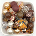DIY Staying Cool Highland Cow Bead Mix | Earth toned colors |  Bead Soup  | Gold O Ring  | DIY Keychains