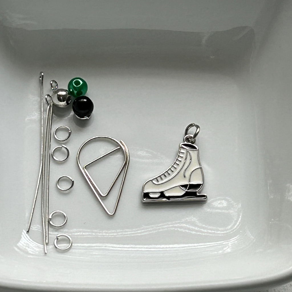 DIY Ice Skate Charm Kit, Holiday Craft Kit, Christmas Ornament DIY, Fun Winter Craft, Handmade Ice Skate Pendant, Easy DIY Gift Idea