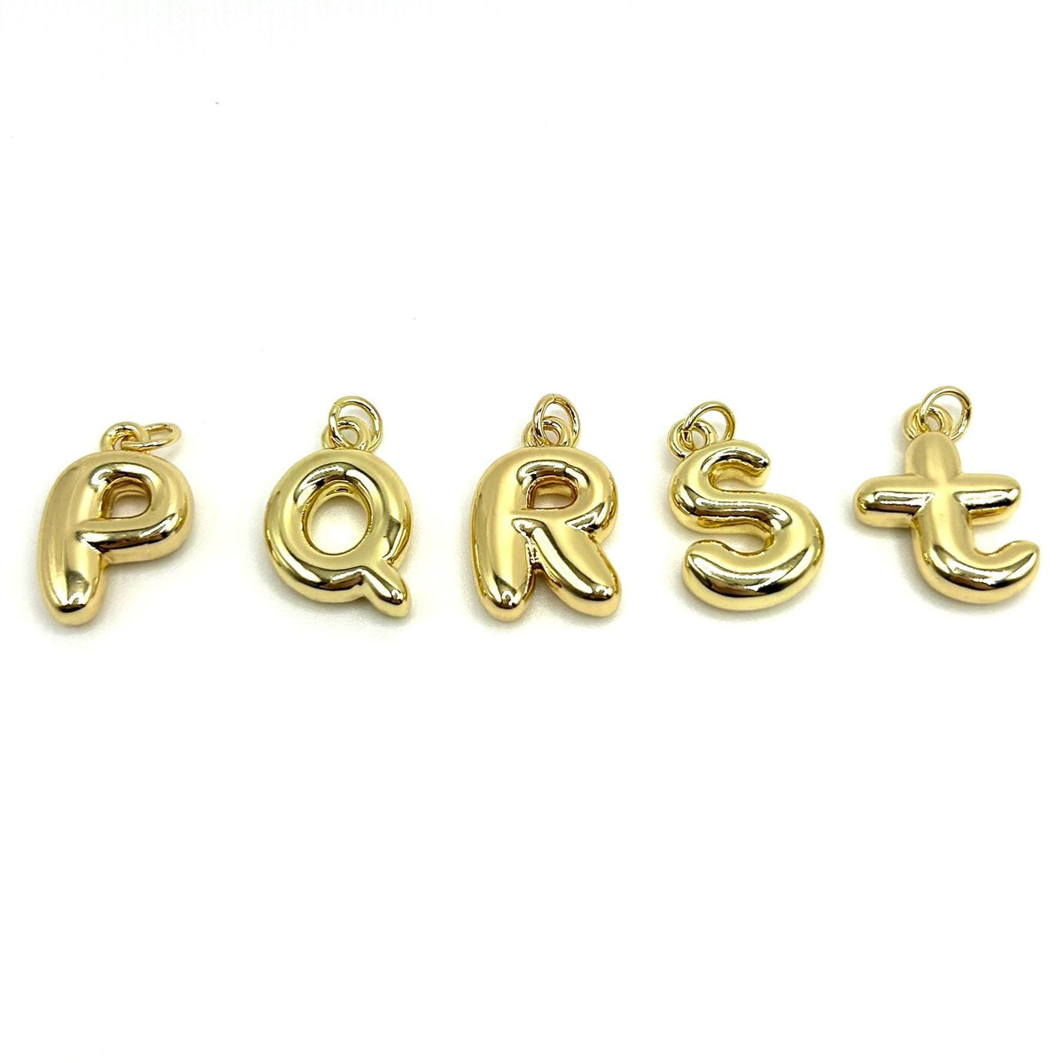 18K Gold Plated Bubble Alphabet Charms - Letter Pendants for Jewelry Making, Personalized Initial Charms