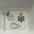 DIY Blue & Black Snowflake Charm Kit – Winter Planner Charms, Journal Decorations, Craft Supplies for Holiday, Customizable Snowflake Charms
