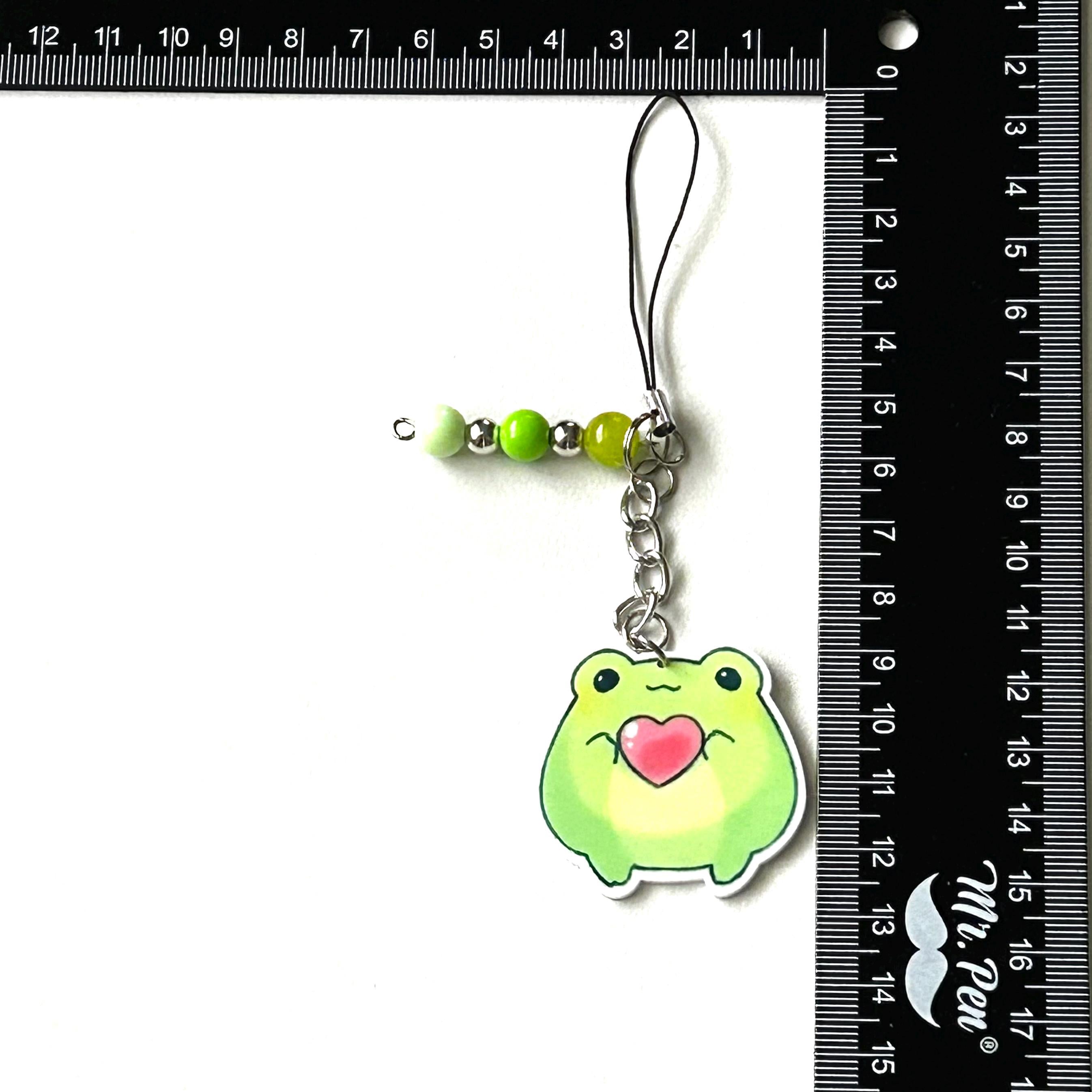 Kawaii Frog Phone Charm Adorable Acrylic Accessory