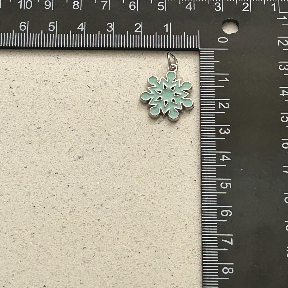 DIY Light Blue Snowflake Charm Kit – Winter Planner Charms, Journal Decorations, Craft Supplies for Holiday, Customizable Snowflake Charms