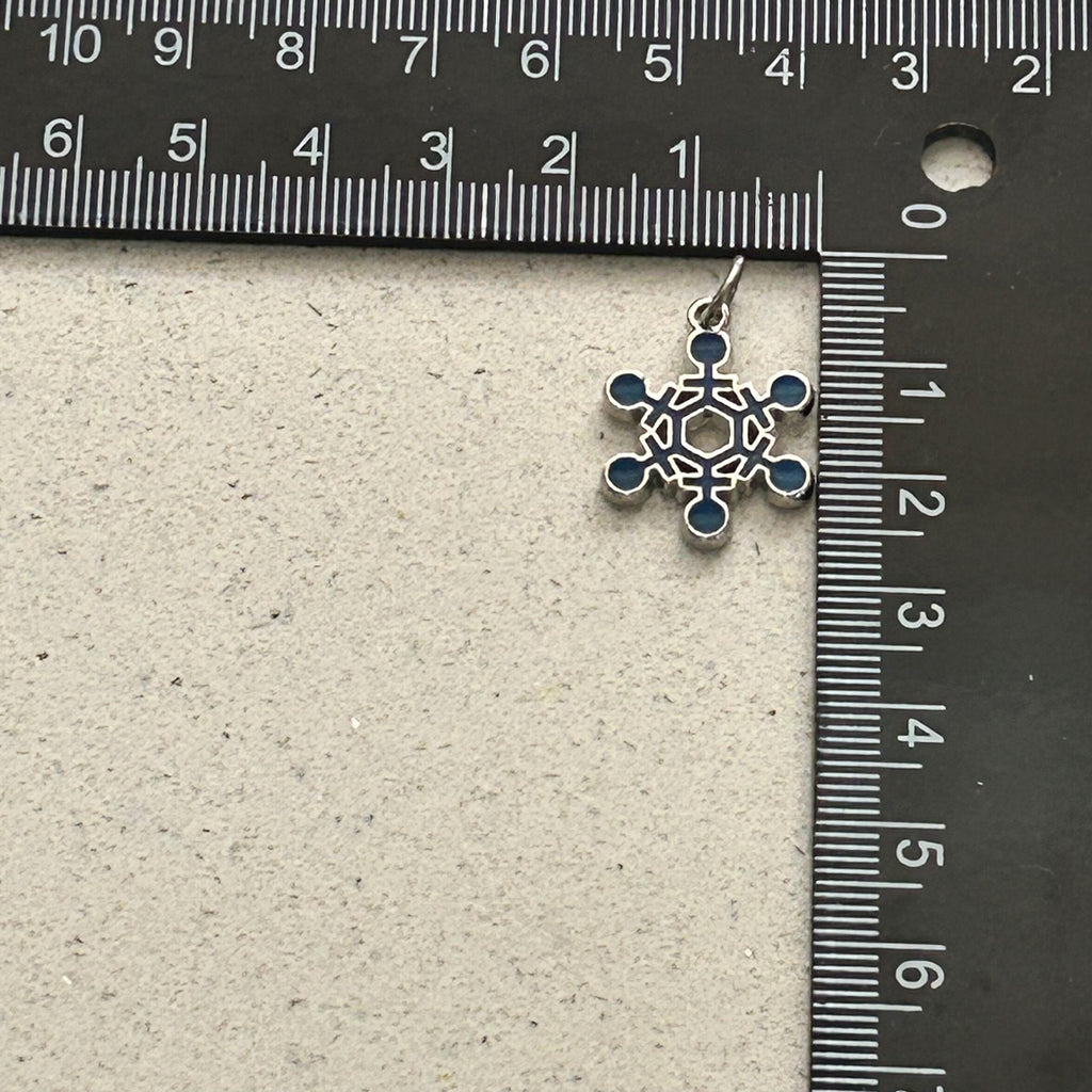 DIY Blue & Black Snowflake Charm Kit – Winter Planner Charms, Journal Decorations, Craft Supplies for Holiday, Customizable Snowflake Charms
