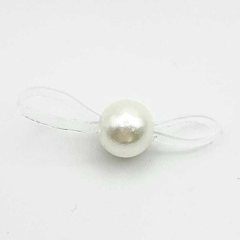 DIY Pearl Hair Kit – 8mm Faux Pearls with Clear Elastics for Braids, Buns, Weddings, Special Occasions – 5/15/25 Count