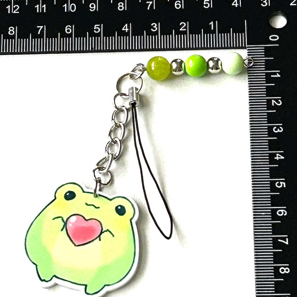 Kawaii Frog Phone Charm Adorable Acrylic Accessory