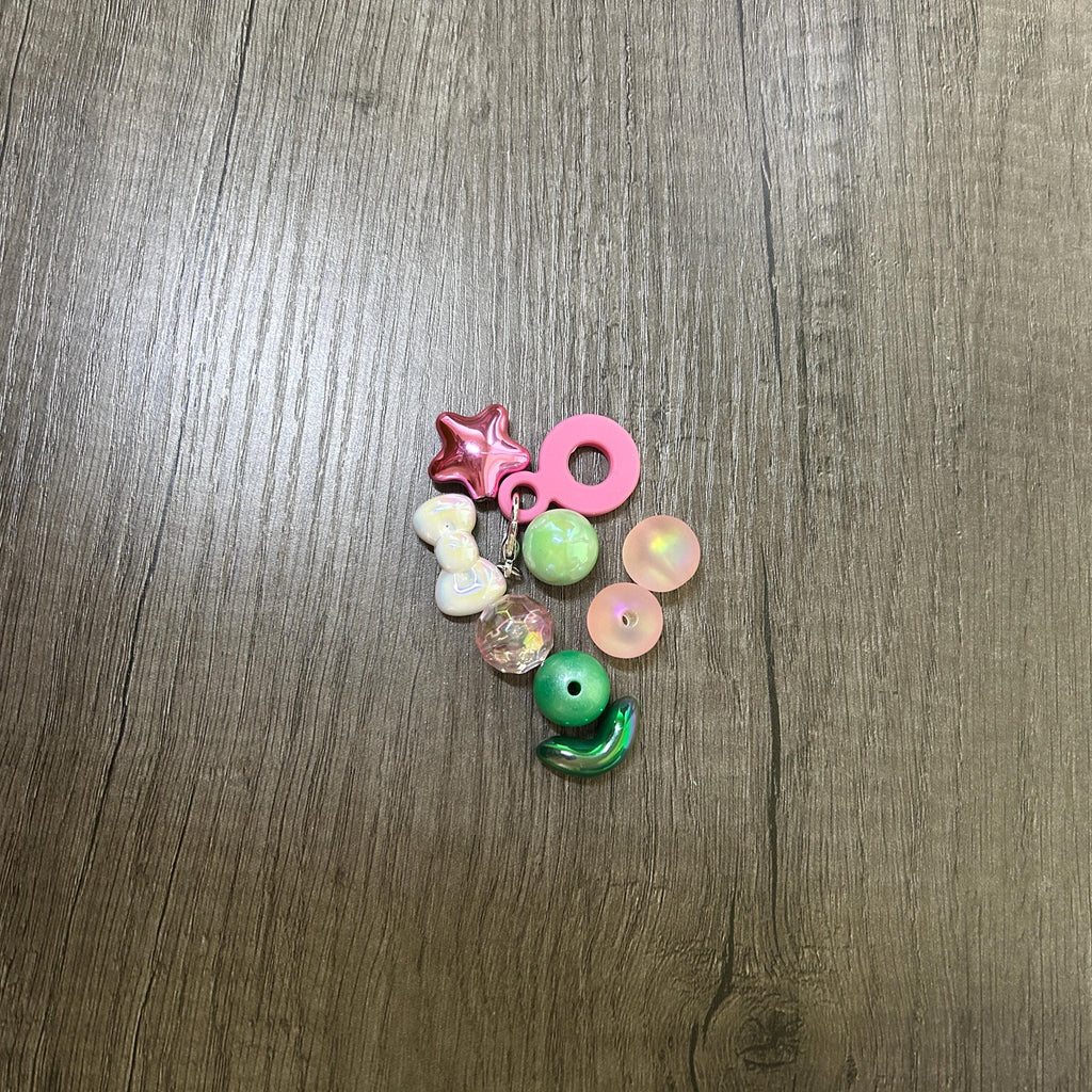 DIY flower power style Kit Silicone straw adapter acrylic flower bead, bow charm for beaded cup decorations