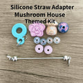 DIY mushroom and flower acrylic beads Silicone straw adapter for beaded cup decorations
