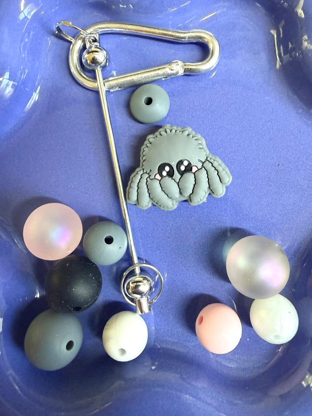Spooky Spider Beadable Bag Clip DIY Kit