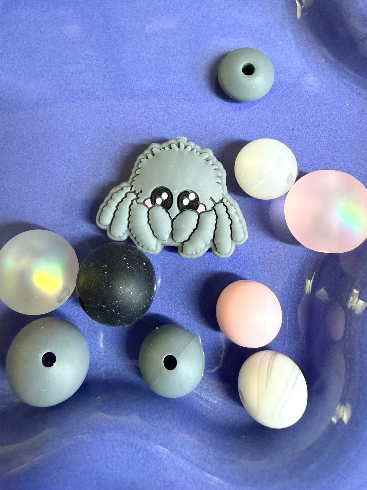 Spooky Spider Beadable Bag Clip DIY Kit