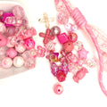 XOXO Sweetheart Bead Mix | Pink Valentine Bead Soup | with optional Lace Paracord | Keychains, Bracelets, Pens