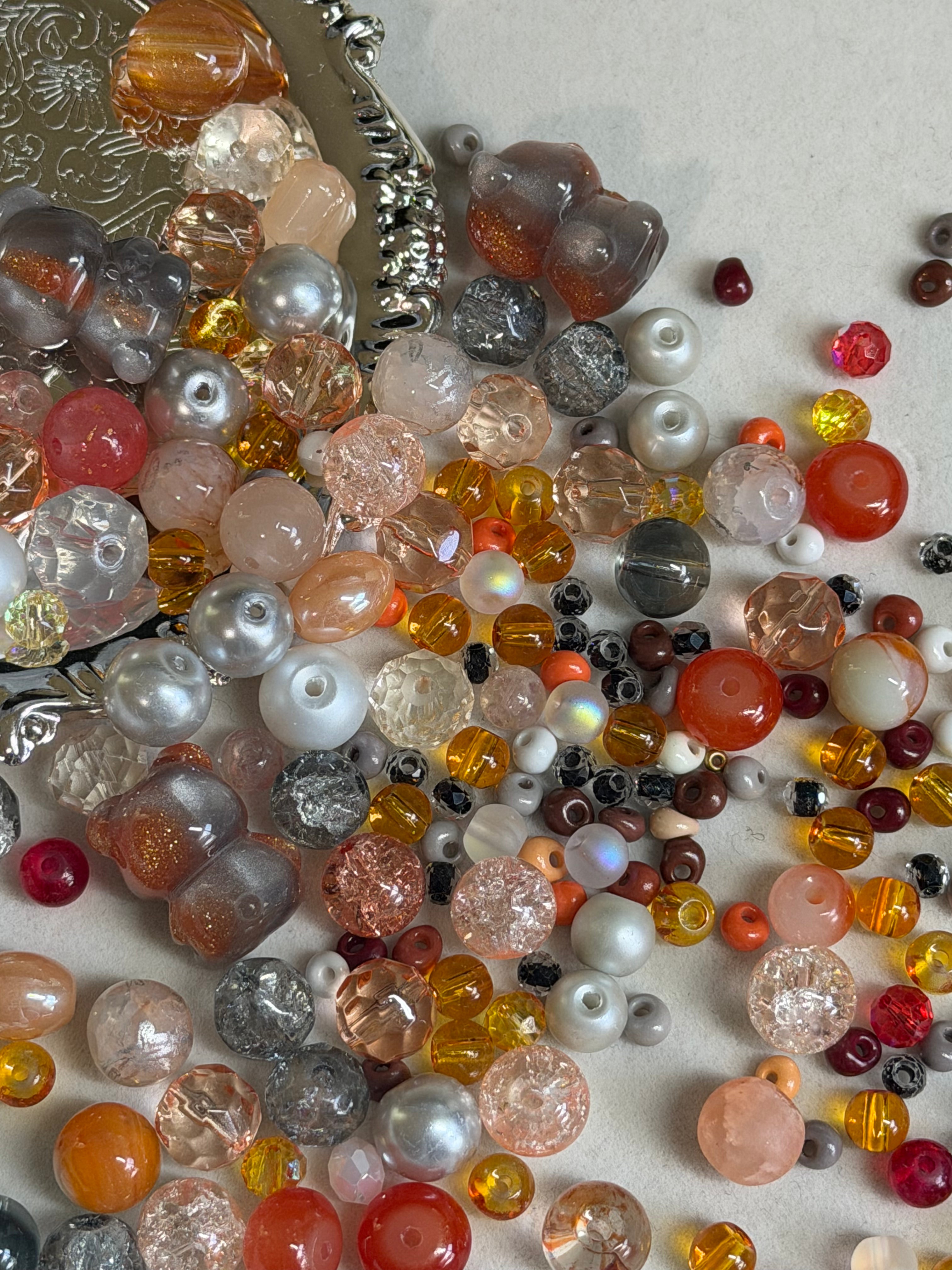 A walk in autumn bead mix for Jewelry making and DIY crafts  2oz ( Bead soup mix)