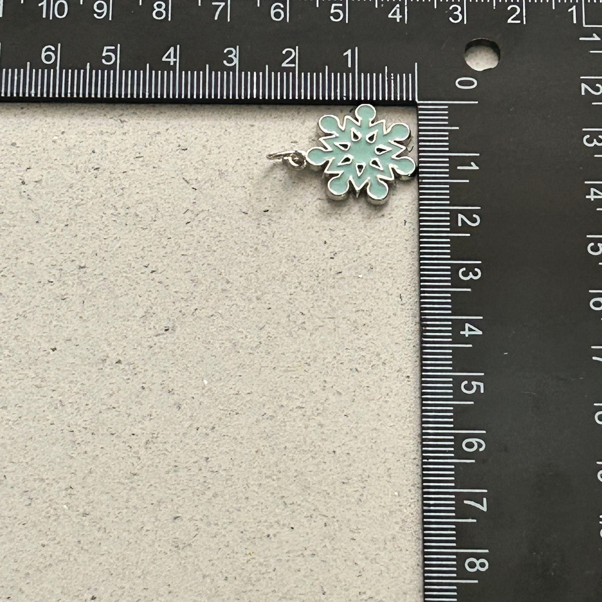 DIY Light Blue Snowflake Charm Kit – Winter Planner Charms, Journal Decorations, Craft Supplies for Holiday, Customizable Snowflake Charms