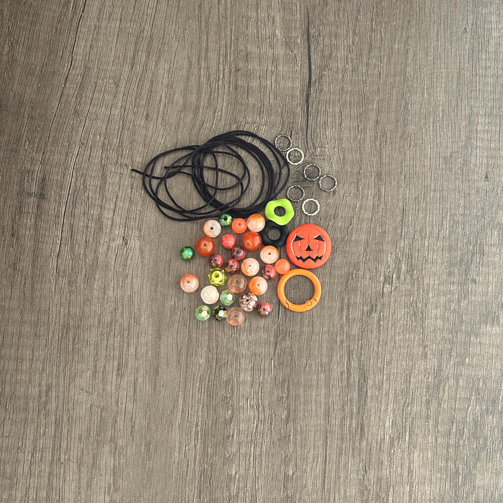DIY Halloween bead mix keychain Clasp kit Trick or Treat Bead Mix Journal Decorations, crafts holiday crafts