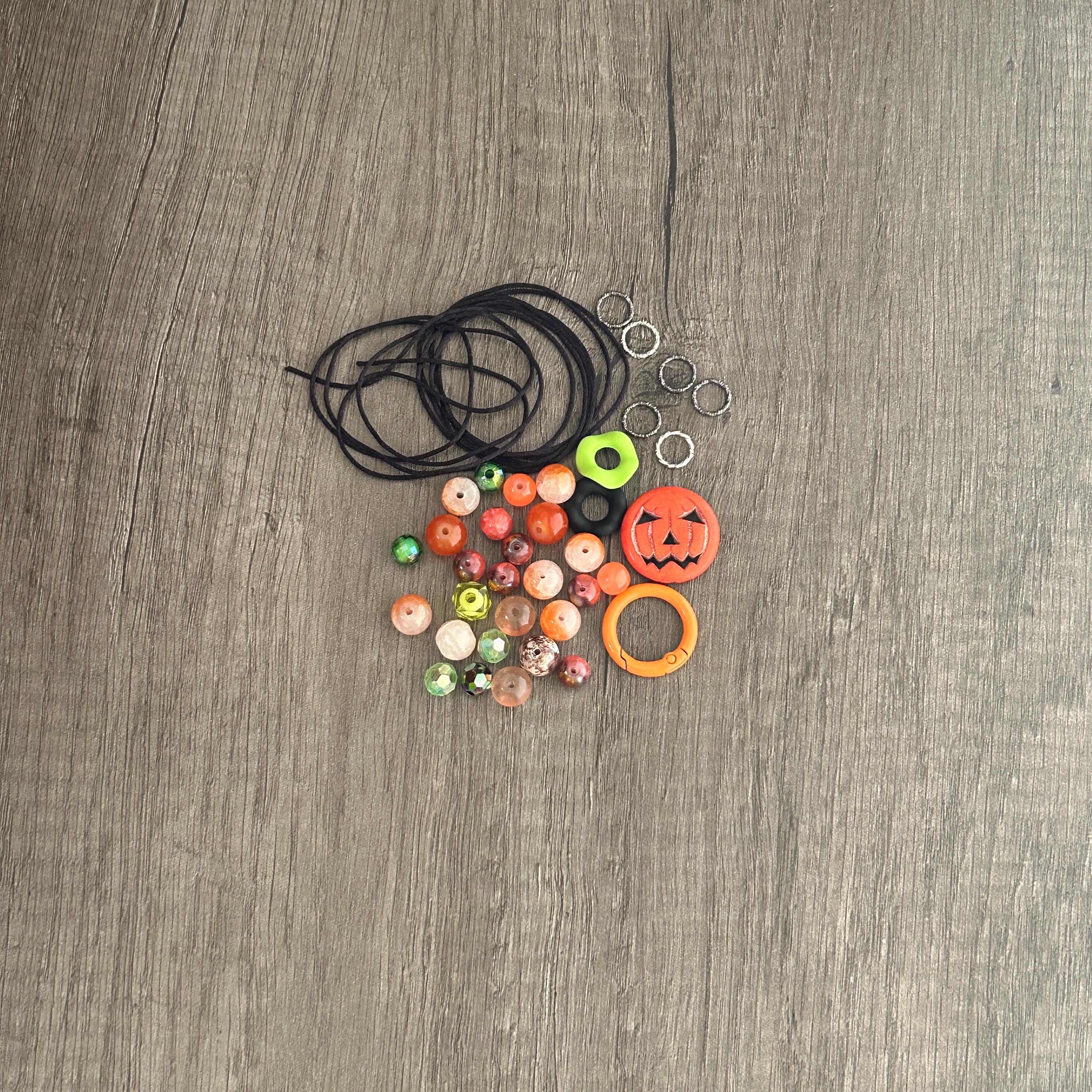DIY Halloween bead mix keychain Clasp kit Trick or Treat Bead Mix Journal Decorations, crafts holiday crafts