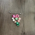 DIY flower power style Kit Silicone straw adapter acrylic flower bead, bow charm for beaded cup decorations