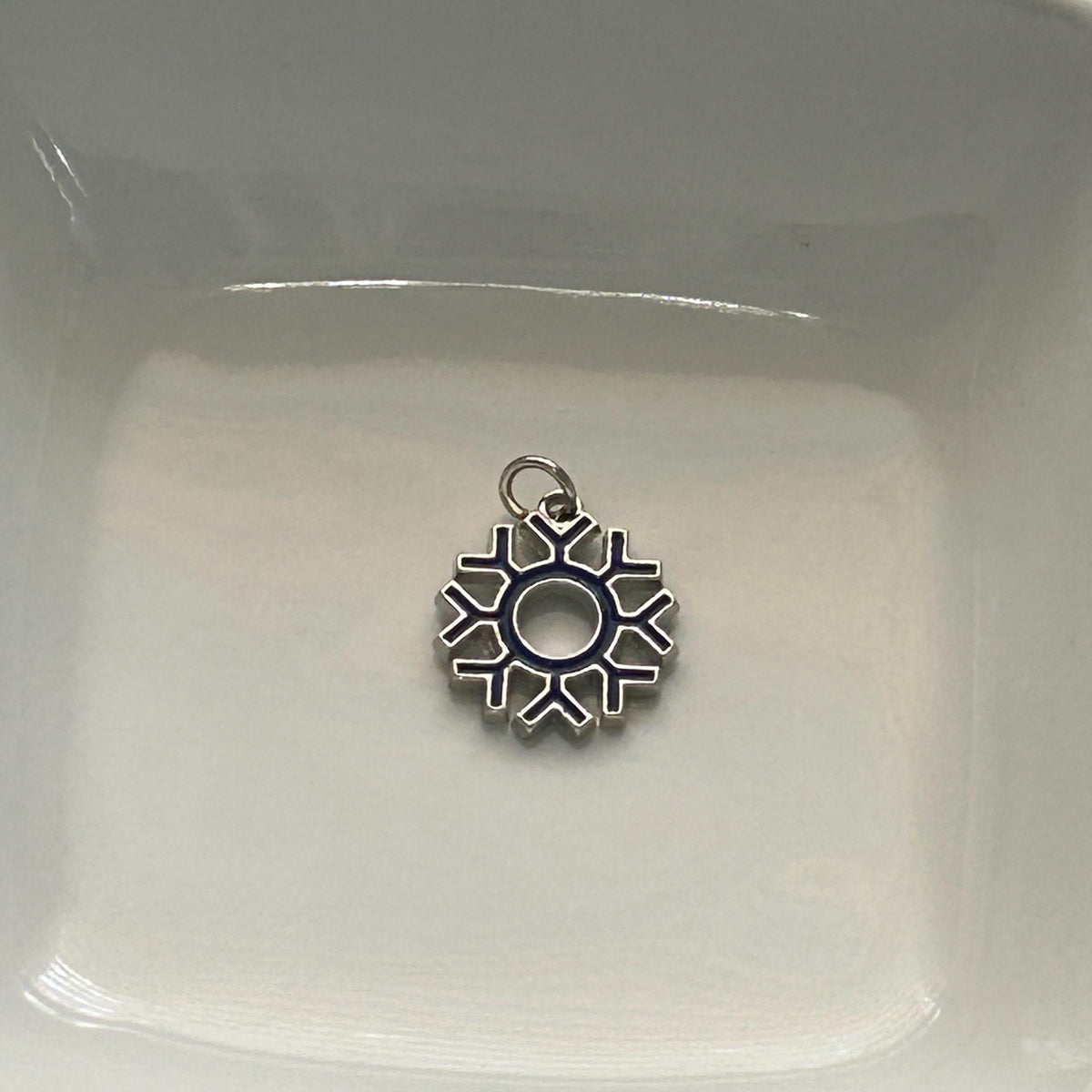 DIY Indigo Snowflake Charm Kit – Winter Planner Charms, Journal Decorations, Craft Supplies for Holiday, Customizable Snowflake Charms