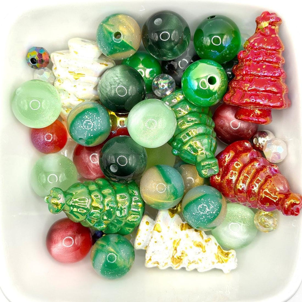Festive Christmas Tree Bead Mix