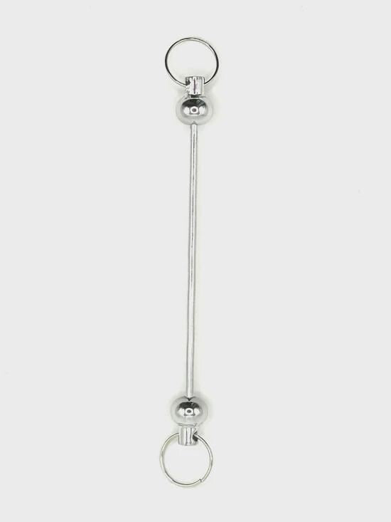 DIY beadable bar keychain with carabiner clip and detachable loop ring