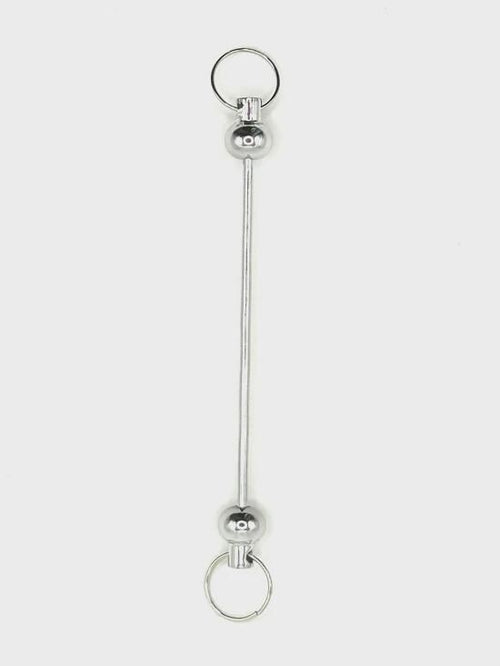 DIY beadable bar keychain with carabiner clip and detachable loop ring