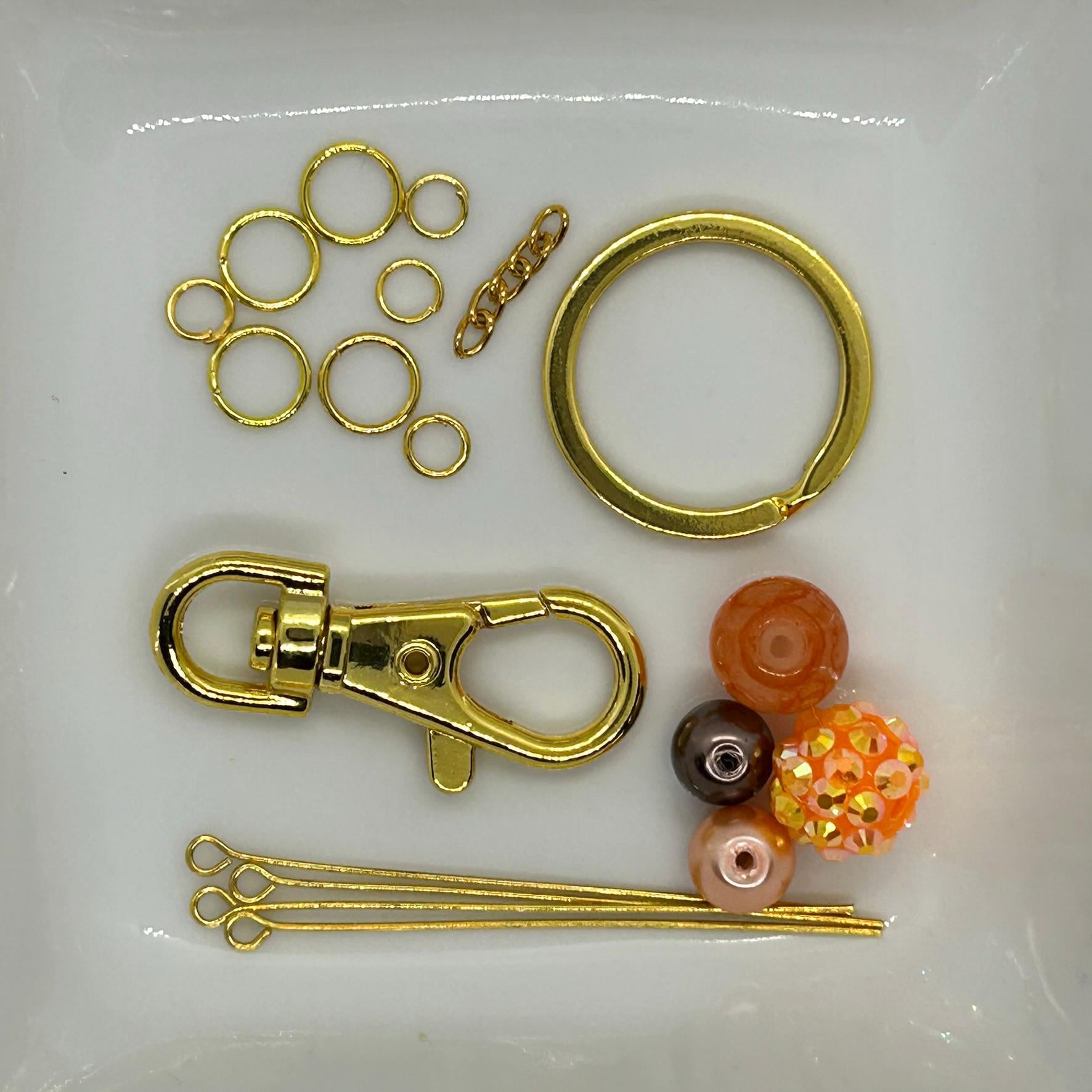 DIY Pumpkin Charm Kit, Fall Pumpkin Pendant, Halloween Craft Kit, Autumn Project, Handmade Ornament, Seasonal Charm Kit, Fall Jewelry Craft