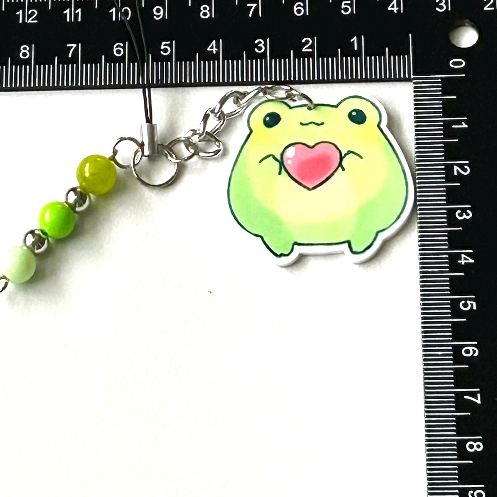 Kawaii Frog Phone Charm Adorable Acrylic Accessory